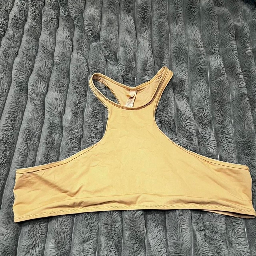 SKIMS Recycled Swim High Neck Racerback Top Ochre 4X NWT